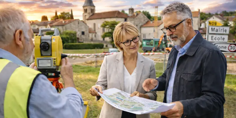 Élus locaux travaillant sur un projet d’urbanisme et d’aménagement de la commune